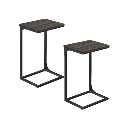 C-Shaped End Table with Metal Frame - HWLEXTRA 