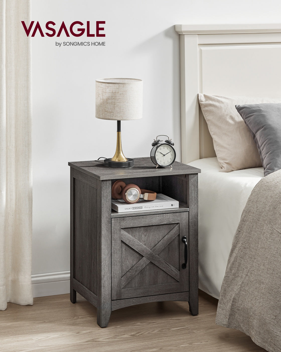 Farmhouse Nightstand with Barn Door