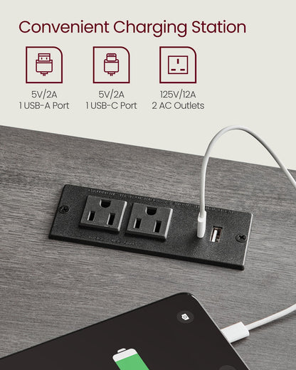 Farmhouse Nightstands with Charging Station, Set of 2 - image 29