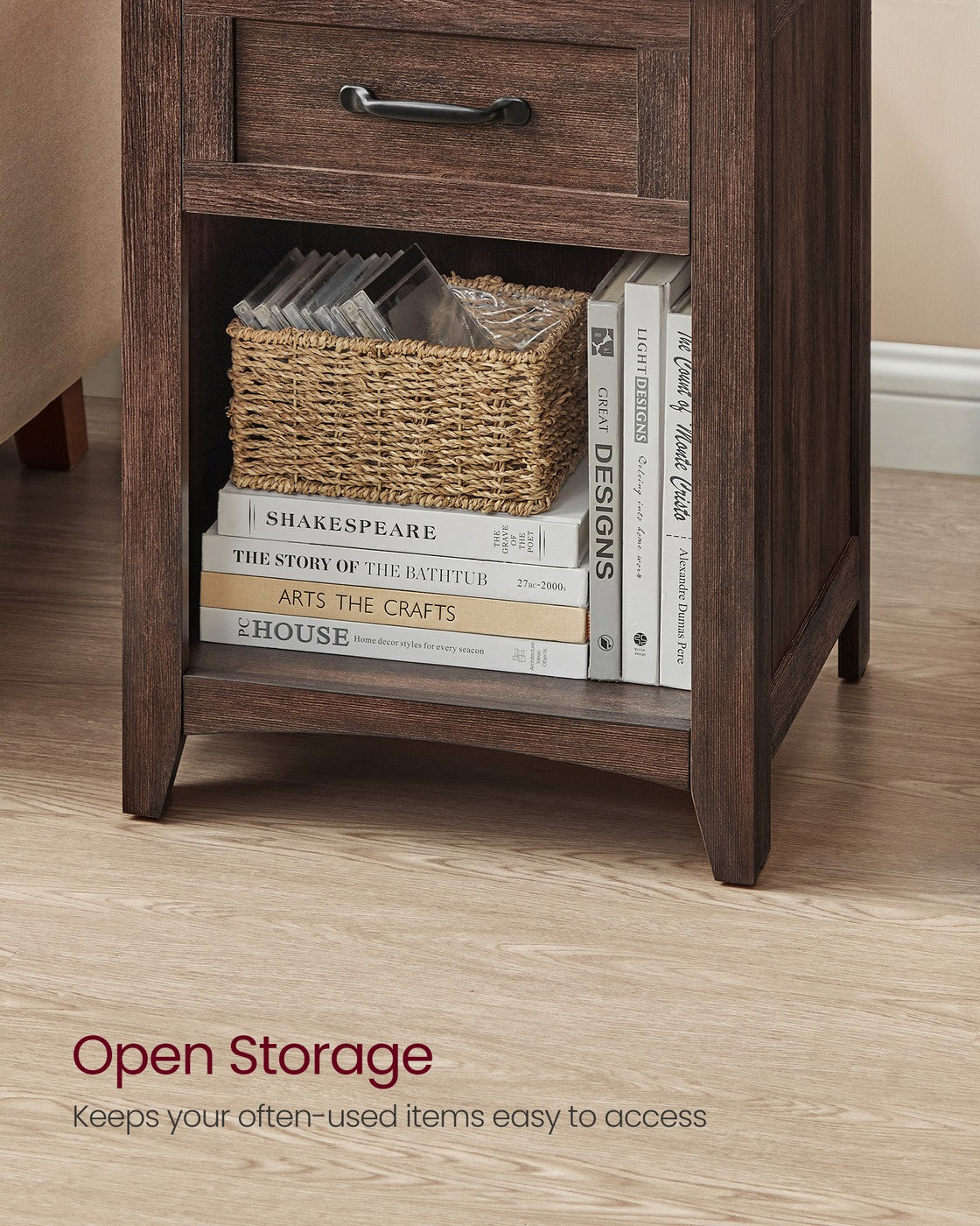 Farmhouse Nightstands with Charging Station, Set of 2 - image 16