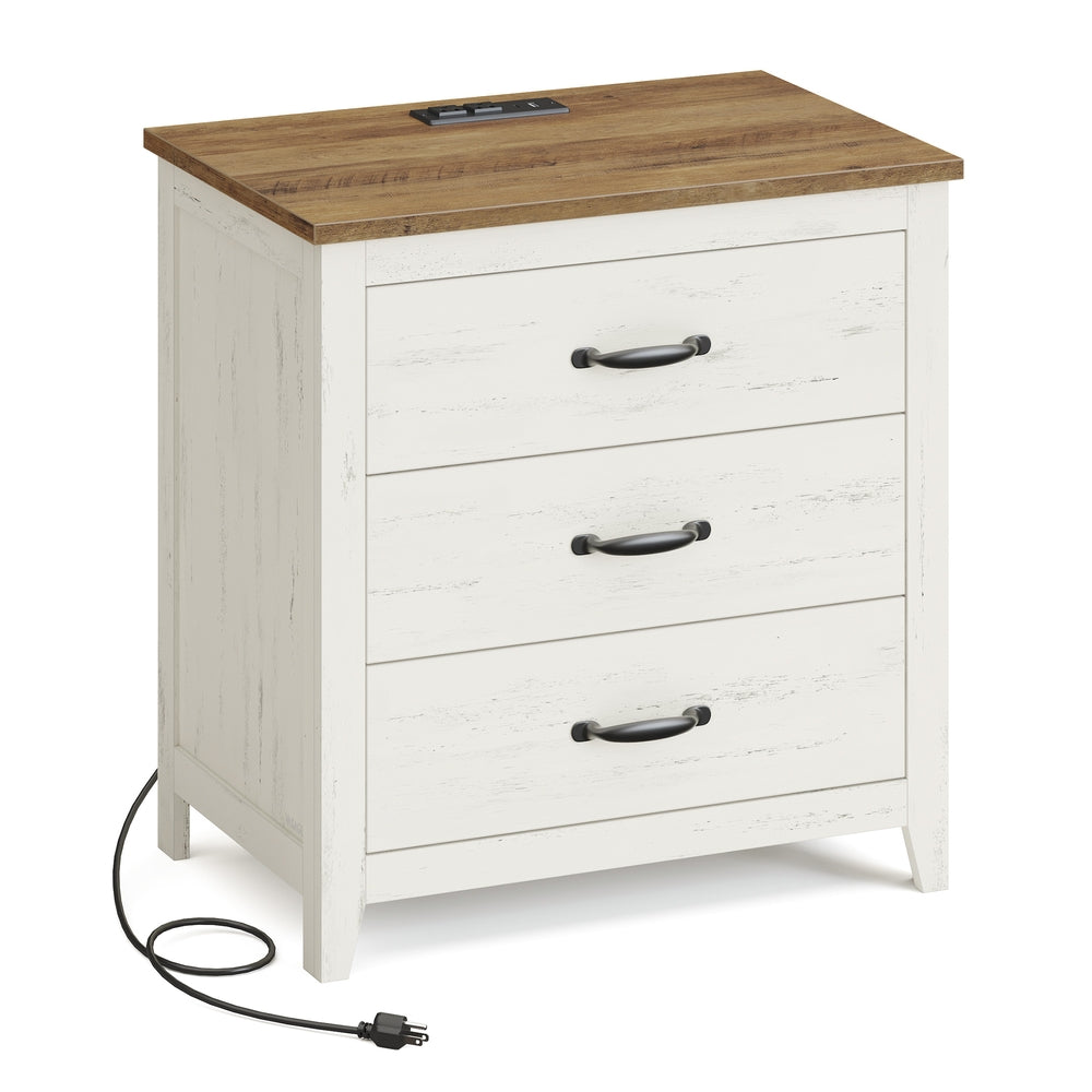 LIRY Collection - Farmhouse Nightstand with Charging Station - image 19