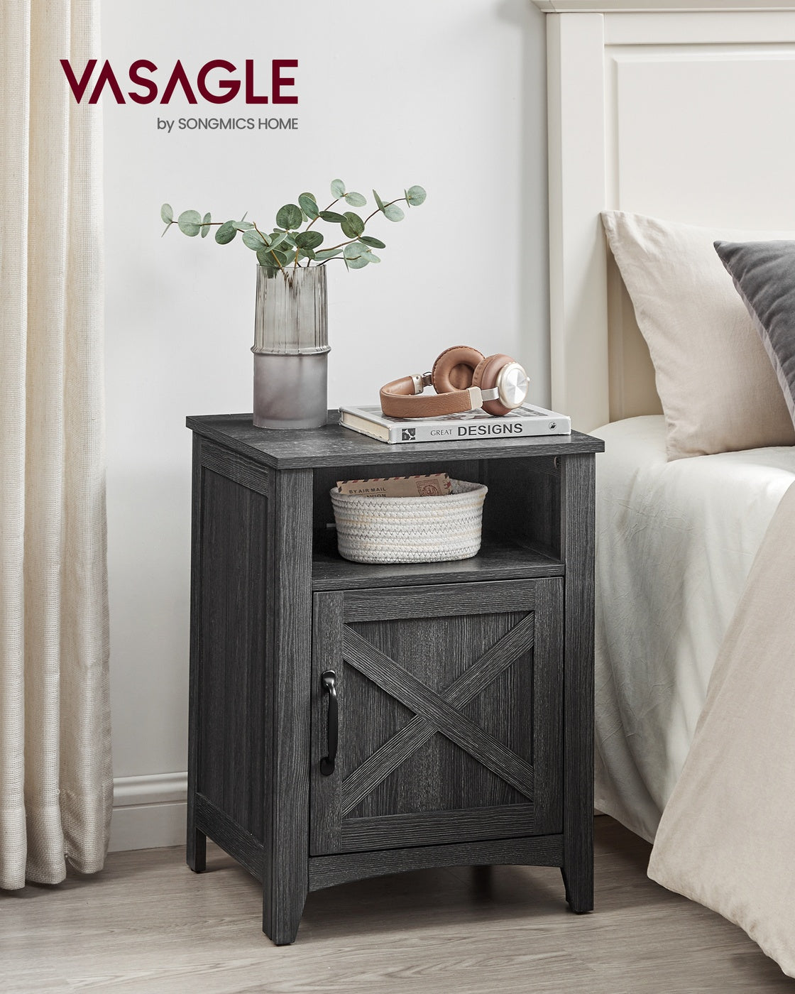 Farmhouse Nightstand with Barn Door