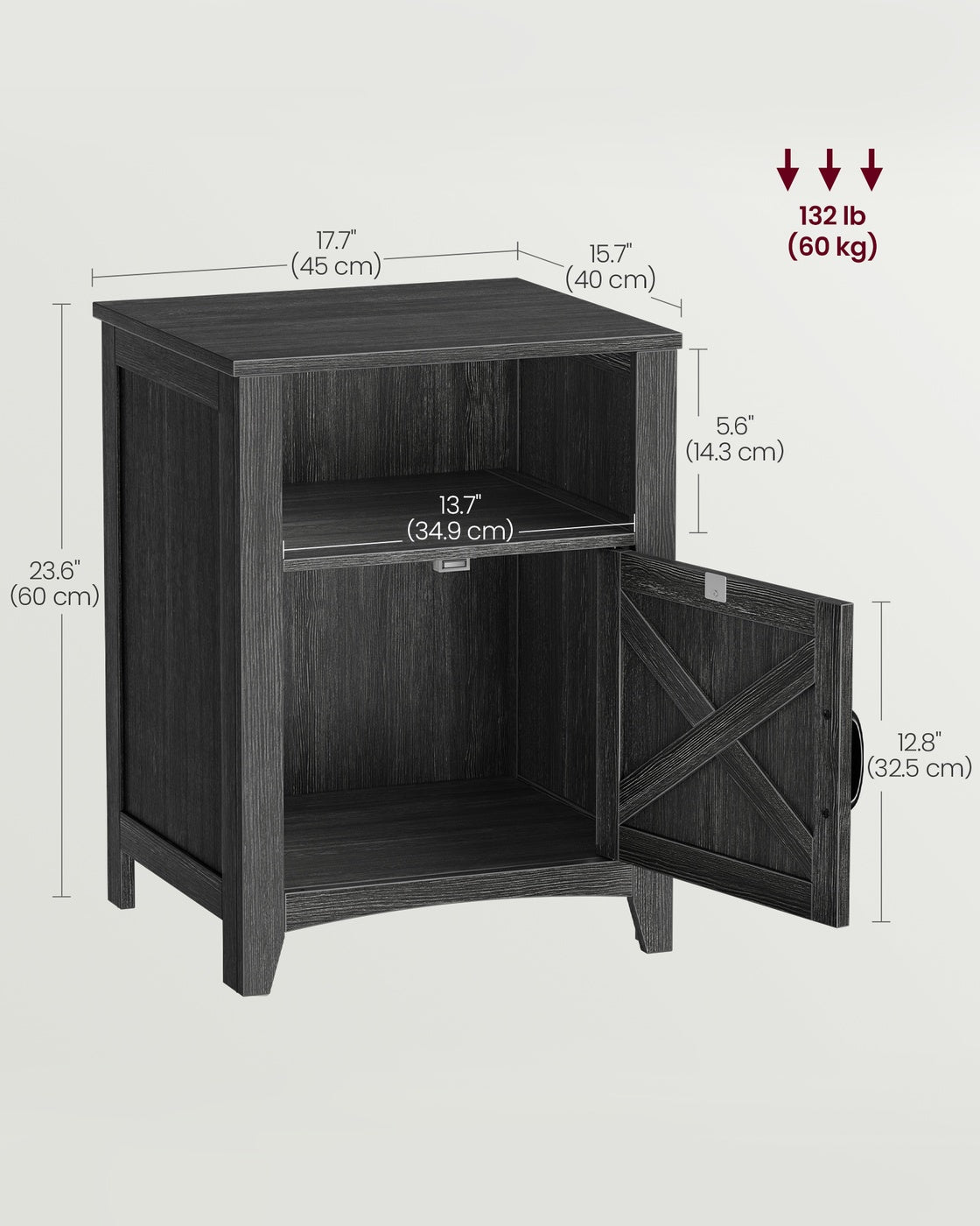 Farmhouse Nightstand with Barn Door
