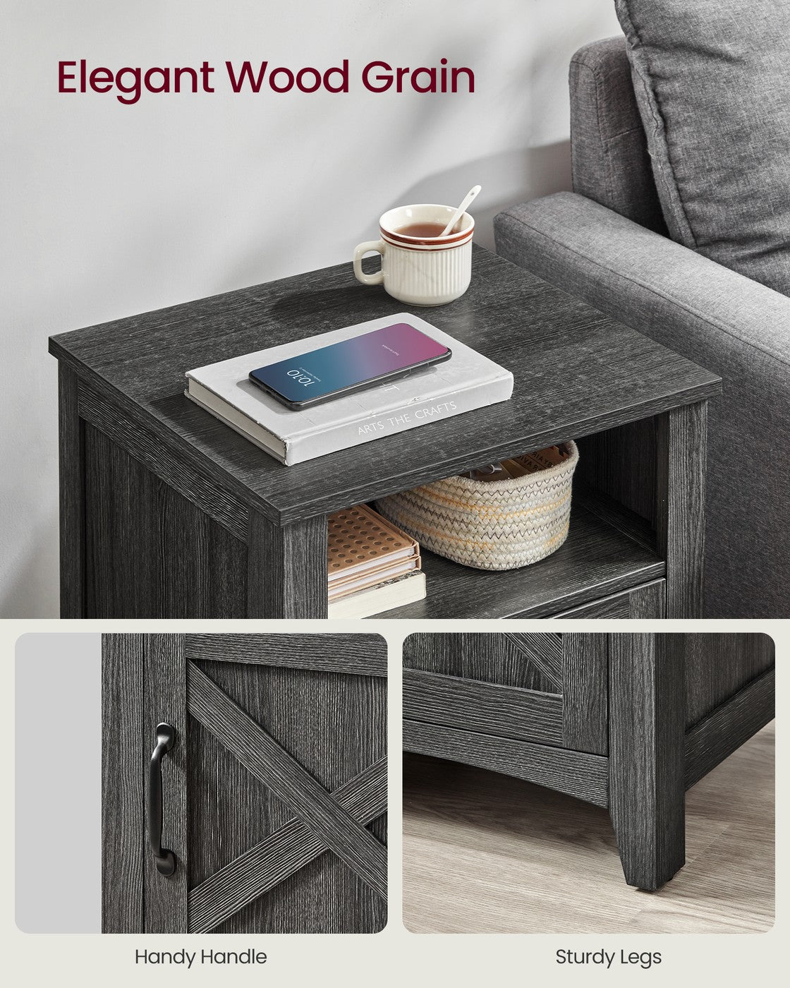 Farmhouse Nightstand with Barn Door