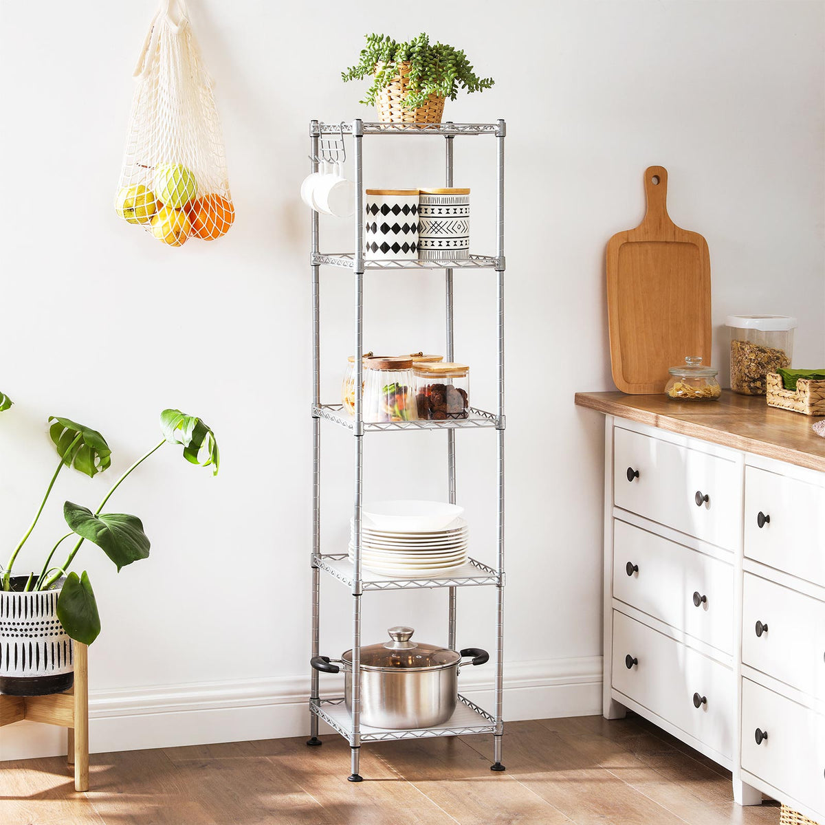 Bathroom Shelf, Storage Rack for Small Space, Total Load Capacity 220 lb