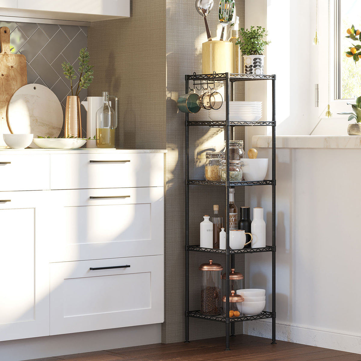 Bathroom Shelf, Storage Rack for Small Space, Total Load Capacity 220 lb