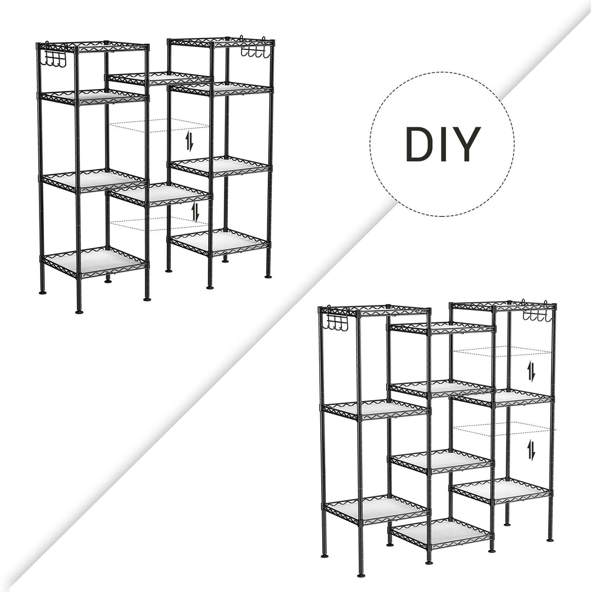 Bathroom Shelf, Storage Rack for Small Space, Total Load Capacity 220 lb