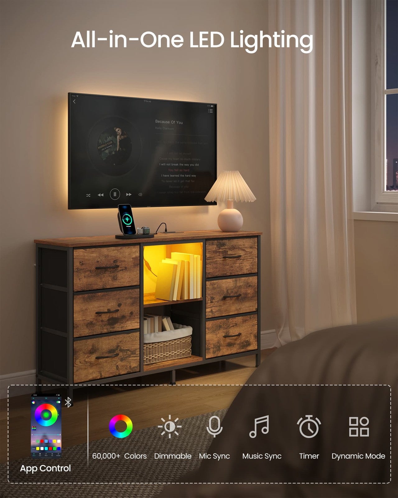 TV Stand with drawers and shelves for bedroom or lounge - image 3