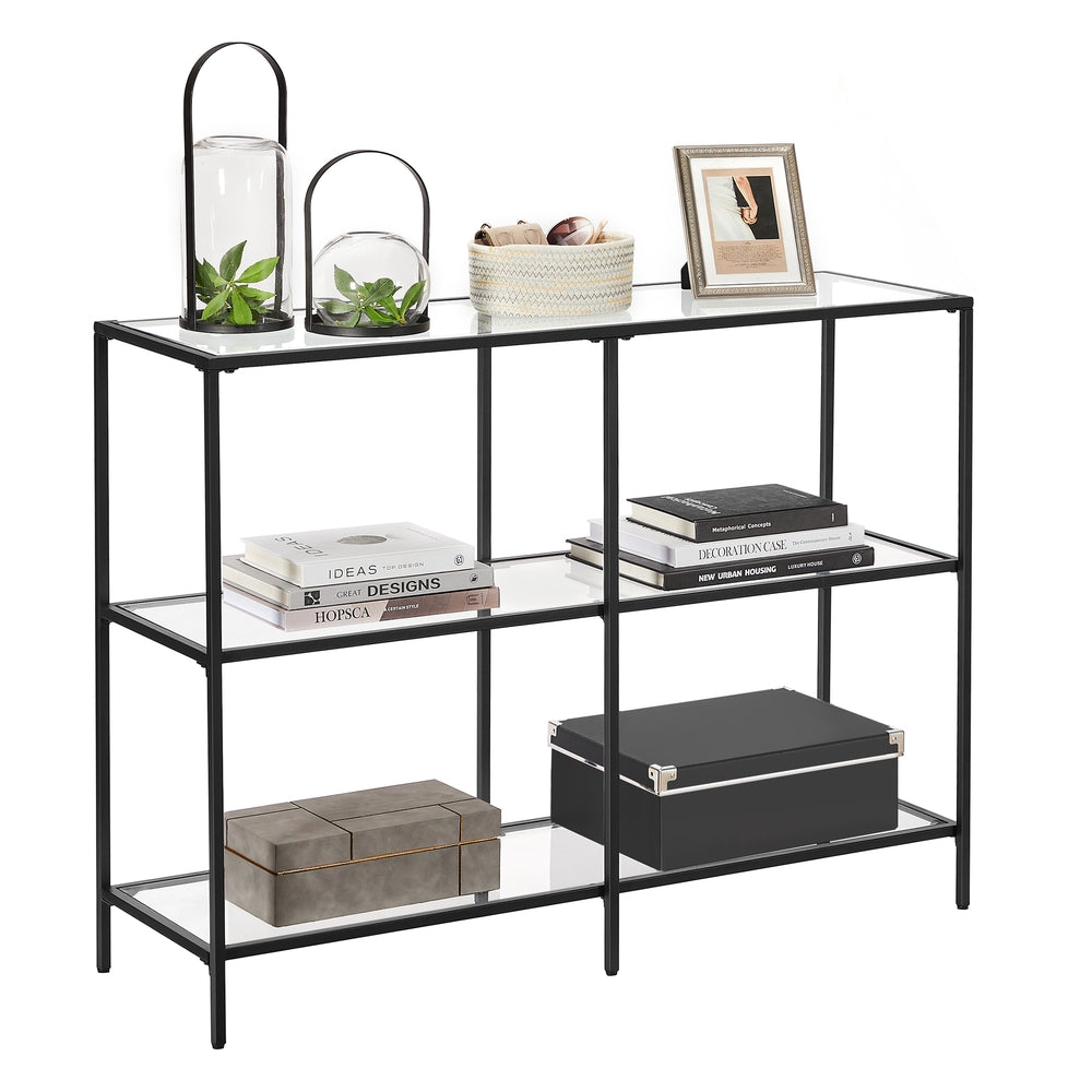 Console Table with 3 Shelves | 51.2 x 11.8 x 28.7 Inches | Metal Frame