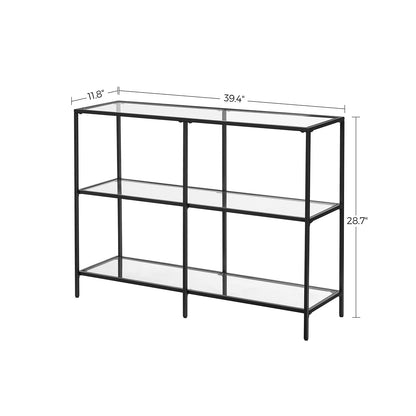 Console Table with 3 Shelves | 51.2 x 11.8 x 28.7 Inches | Metal Frame