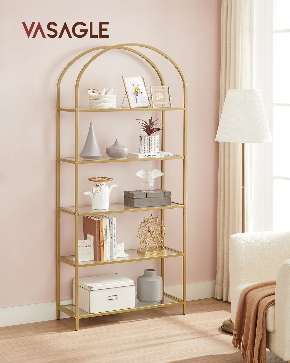 Ladder Golden Shelving Unit - image 2