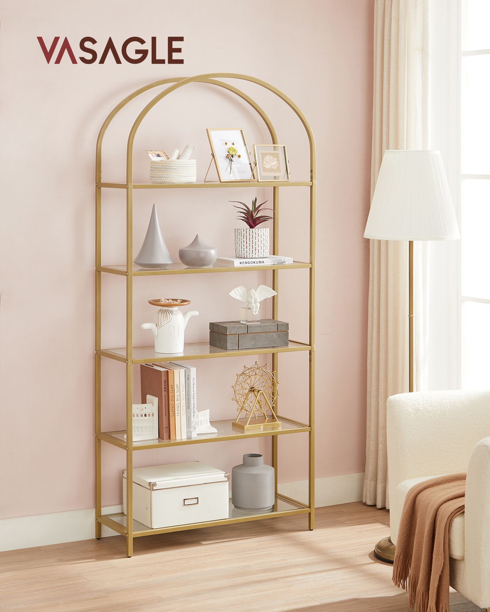 Ladder Golden Shelving Unit - image 2