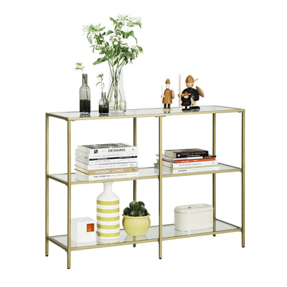 Console Table with 3 Shelves | 51.2 x 11.8 x 28.7 Inches | Metal Frame