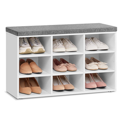 Shoe Bench with 9 Compartments