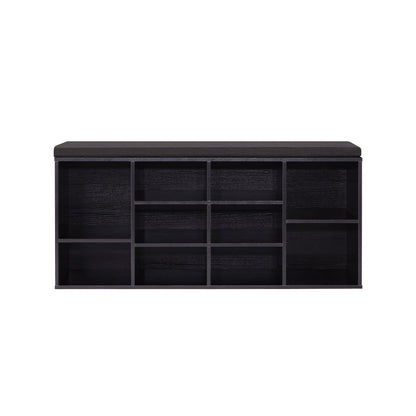 Shoe Cabinet Storage Bench with Cushion | Adjustable Shelves