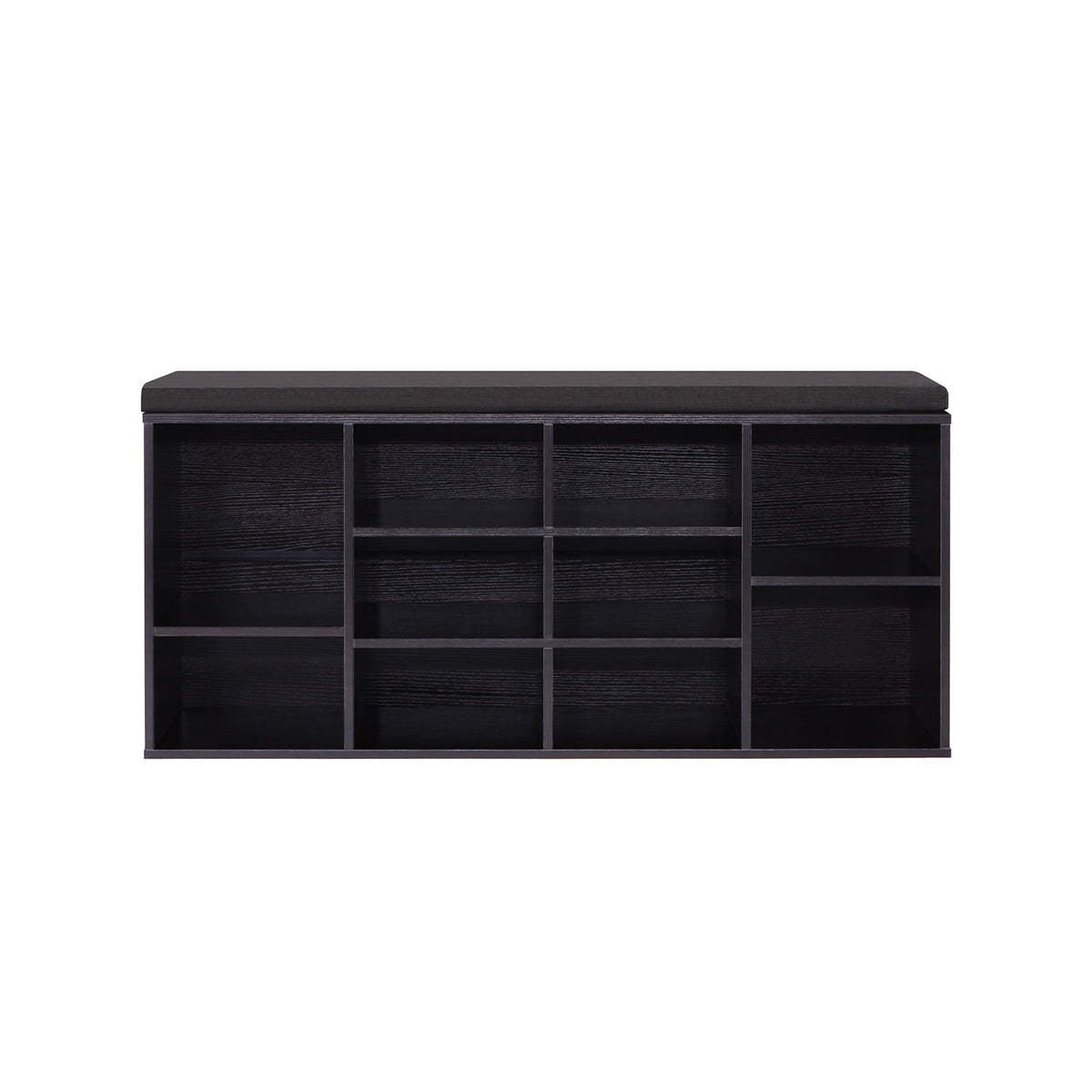 Cubbie Shoe Cabinet Storage Bench with Cushion | Adjustable Shelves
