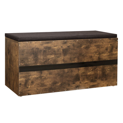 Shoe Bench with Cushion, 15-Cube Storage Bench, Holds up to 440 lb