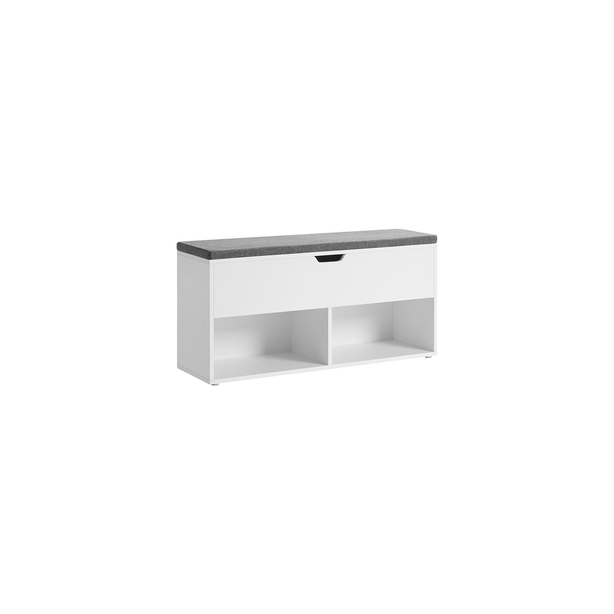 Shoe Bench, Storage Bench with 2 Open and 1 Closed Compartments, Shoe Shelf