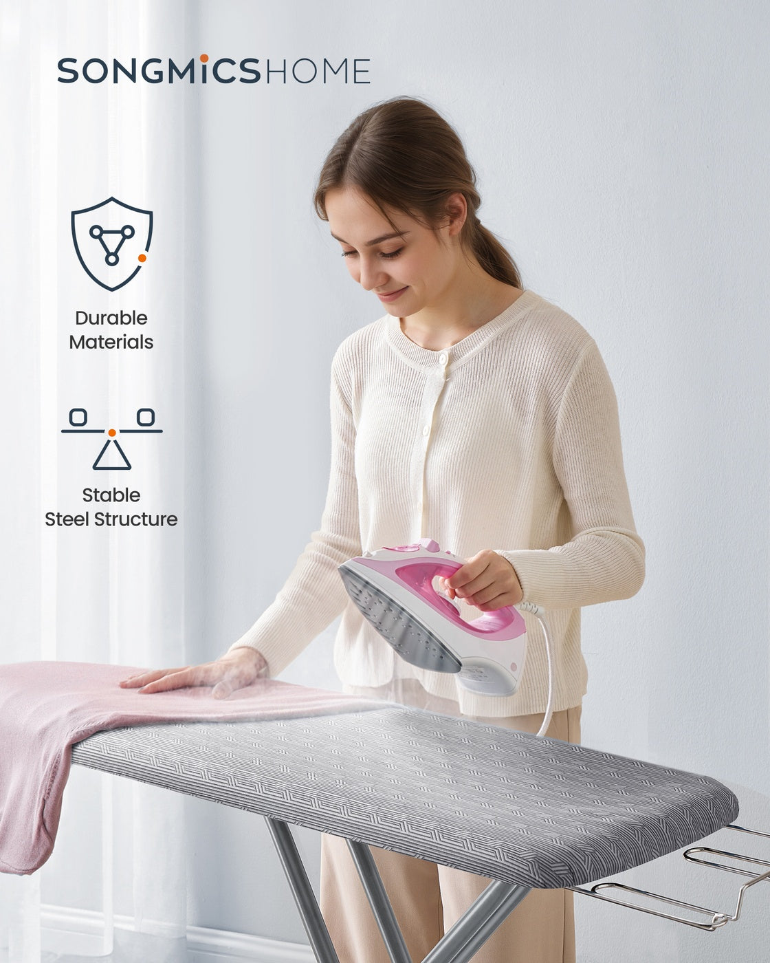 Foldable ironing board with heat resistant cover - image 2