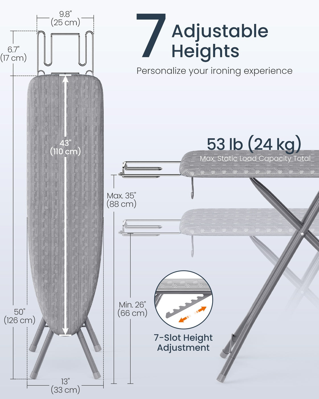 Foldable ironing board with heat resistant cover - image 4