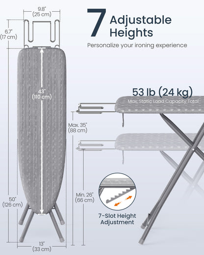 Foldable ironing board with heat resistant cover - image 4