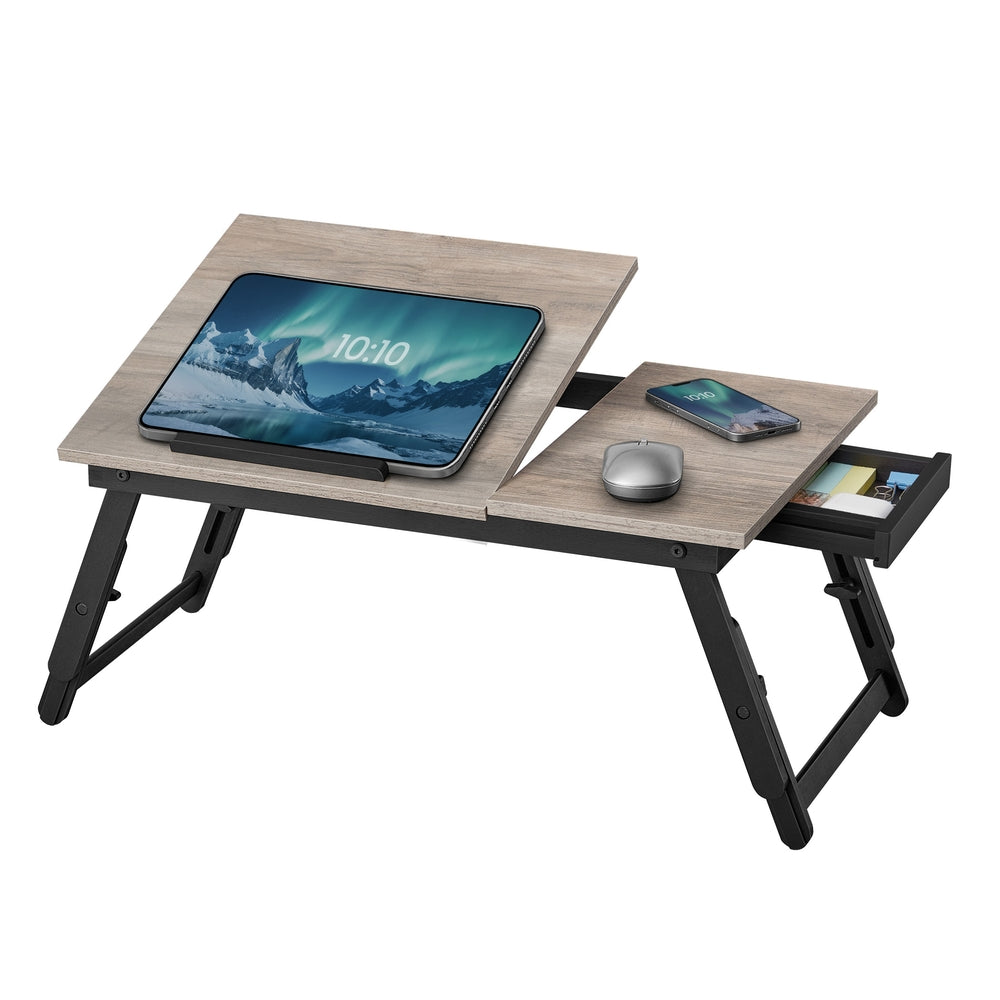 Laptop Desk for Bed or Sofa with Adjustable Tilting Top