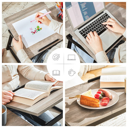 Laptop Desk for Bed or Sofa with Adjustable Tilting Top