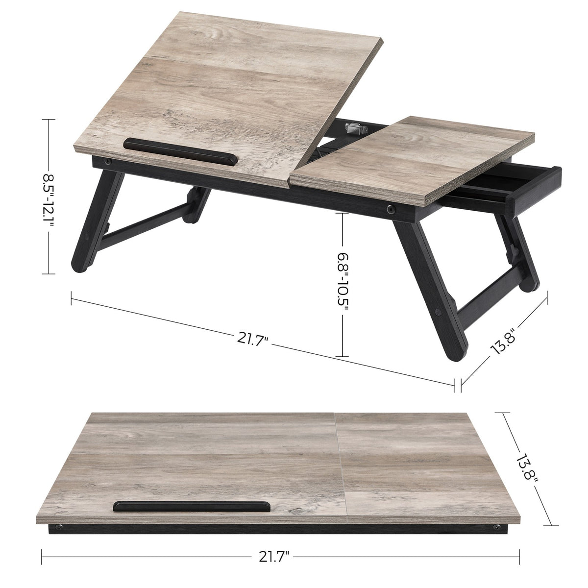 Laptop Desk for Bed or Sofa with Adjustable Tilting Top