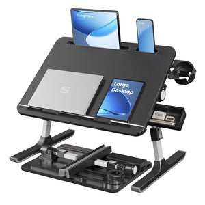 Foldable bed laptop desk with adjustable tilt and cup holder - image 15