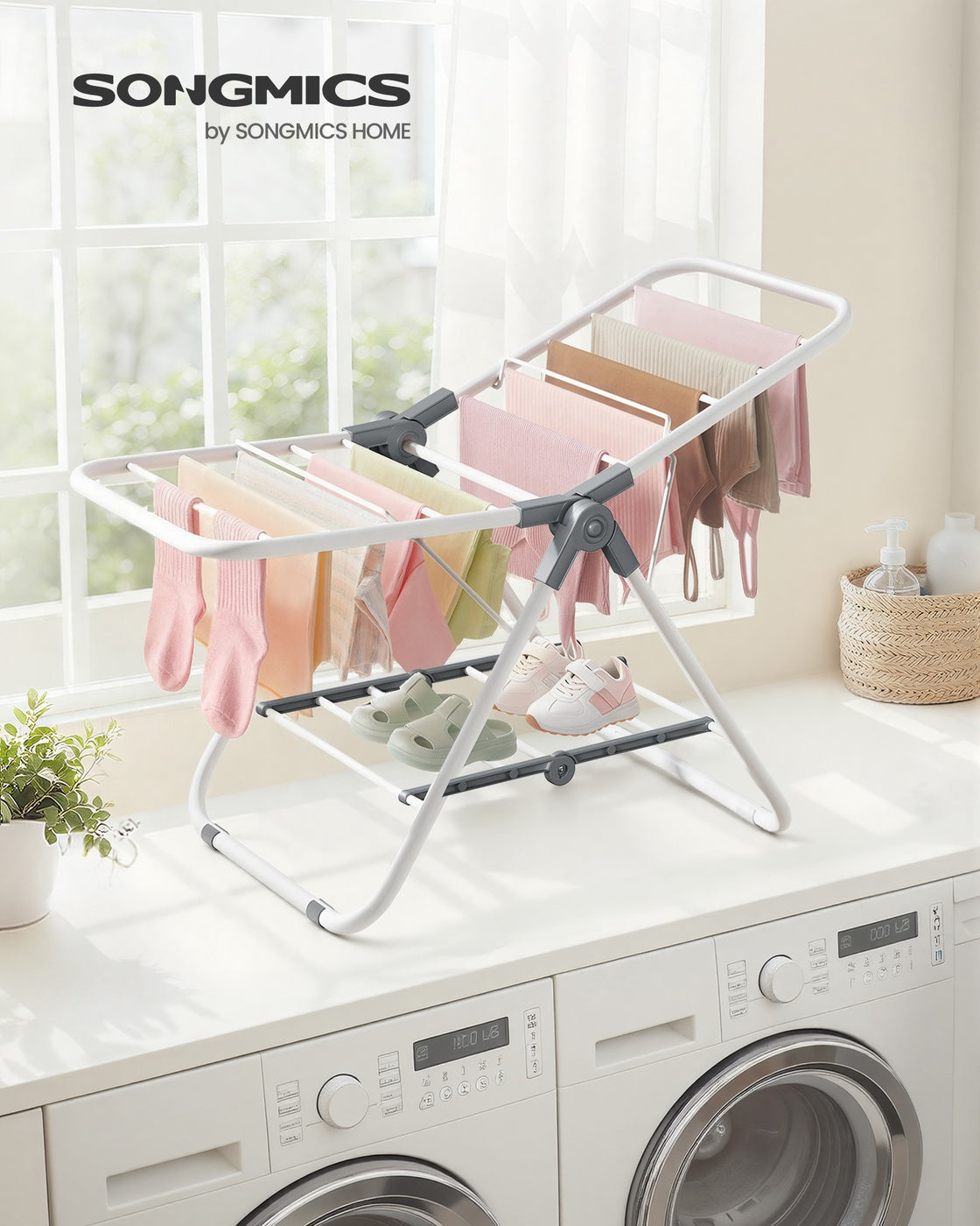 Small Foldable 2-Level Clothes Drying Rack