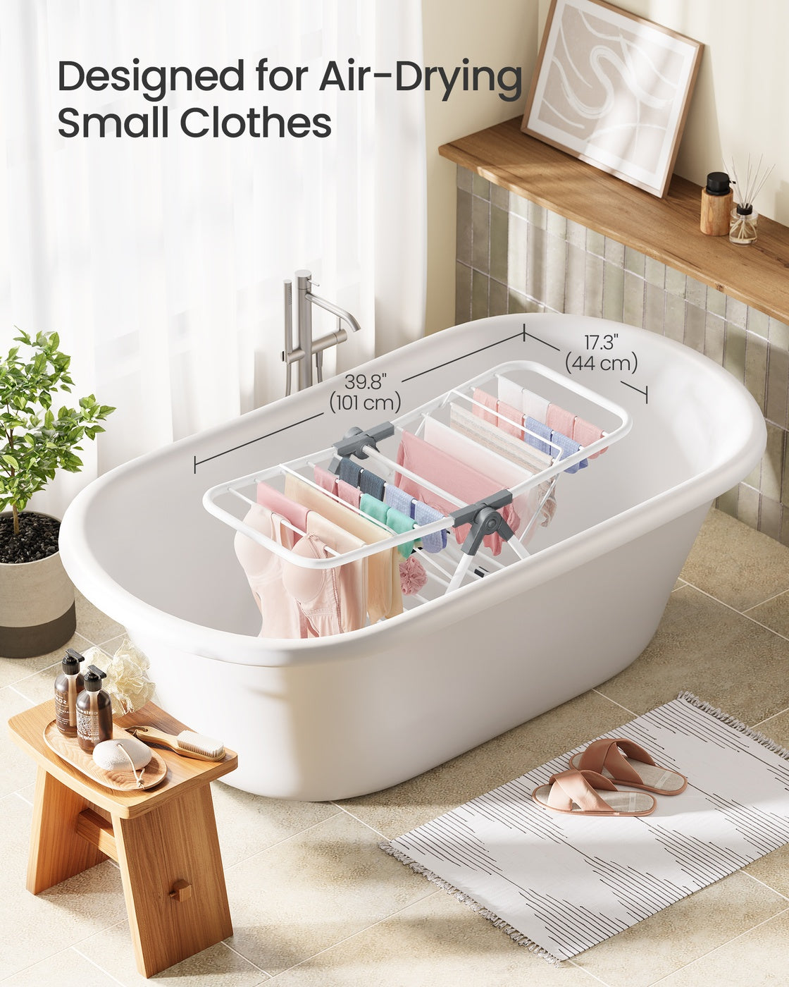 Small Foldable 2-Level Clothes Drying Rack