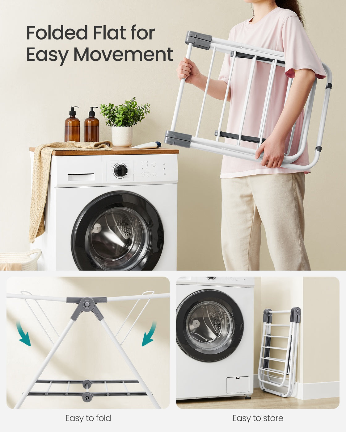 Small Foldable 2-Level Clothes Drying Rack