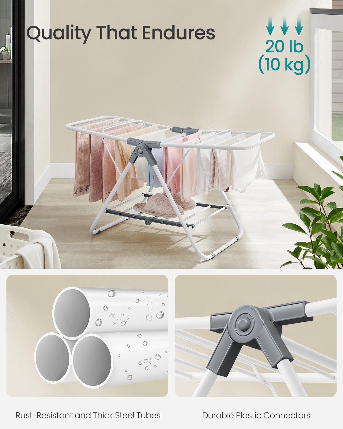 Small Foldable 2-Level Clothes Drying Rack