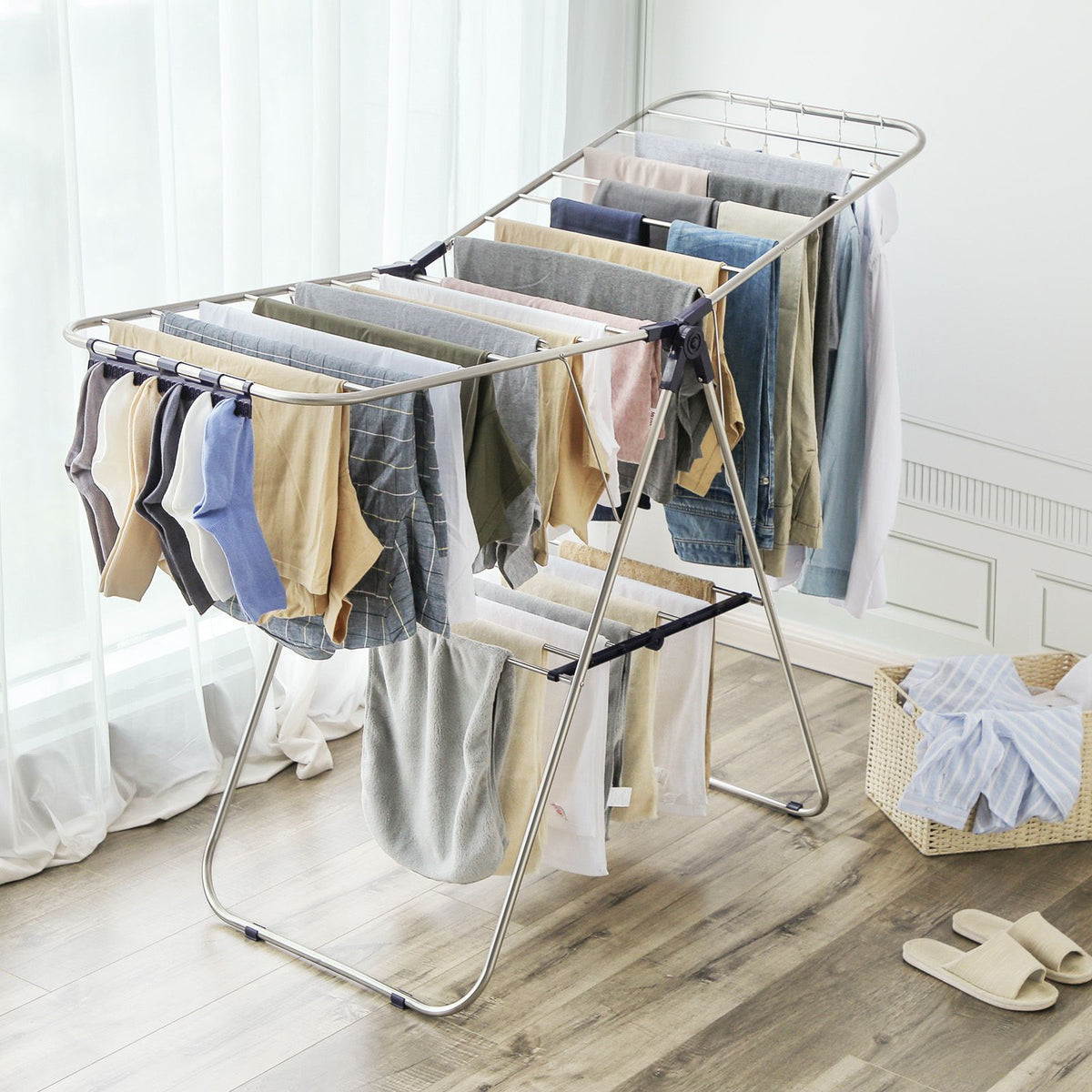 Clothes Drying Rack with Bonus Sock Clips