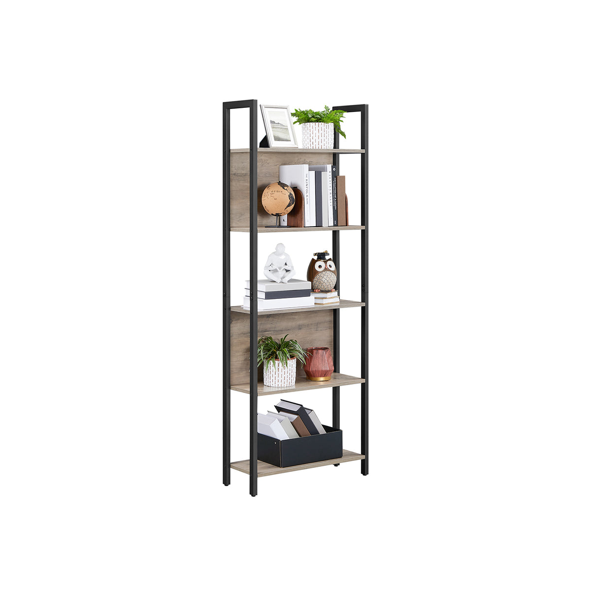5-Tier Bookshelf, Storage Rack Shelf, Bookcase with 5 Shelves