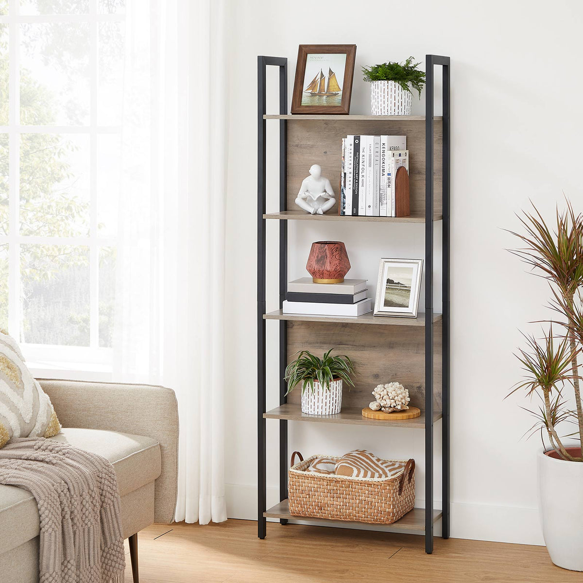 5-Tier Bookshelf, Storage Rack Shelf, Bookcase with 5 Shelves