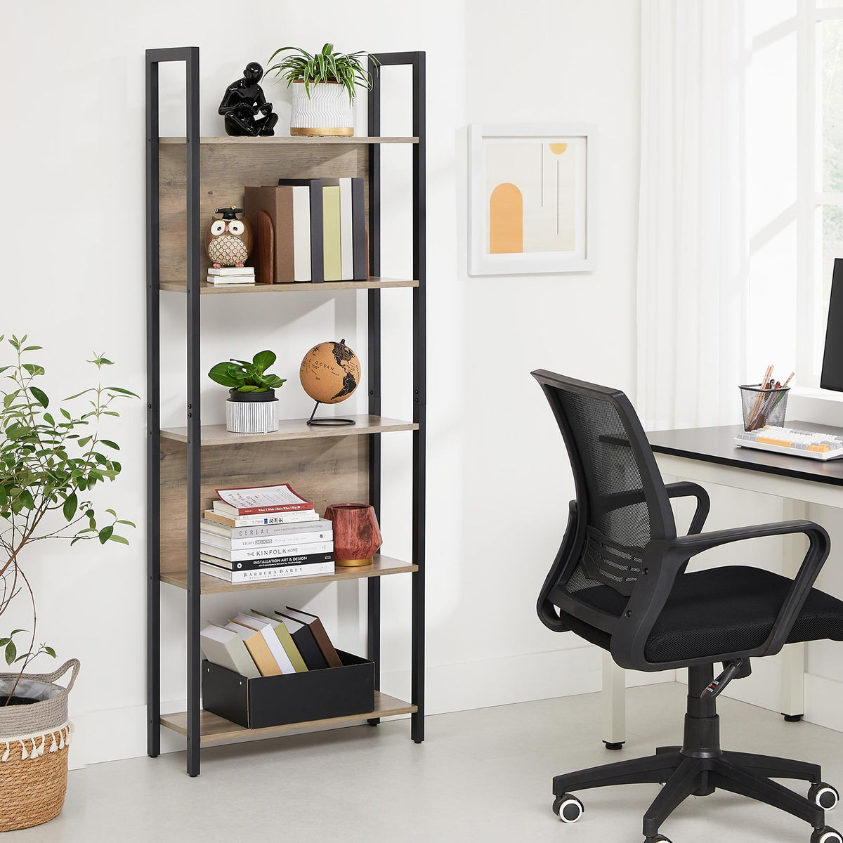 5-Tier Bookshelf, Storage Rack Shelf, Bookcase with 5 Shelves
