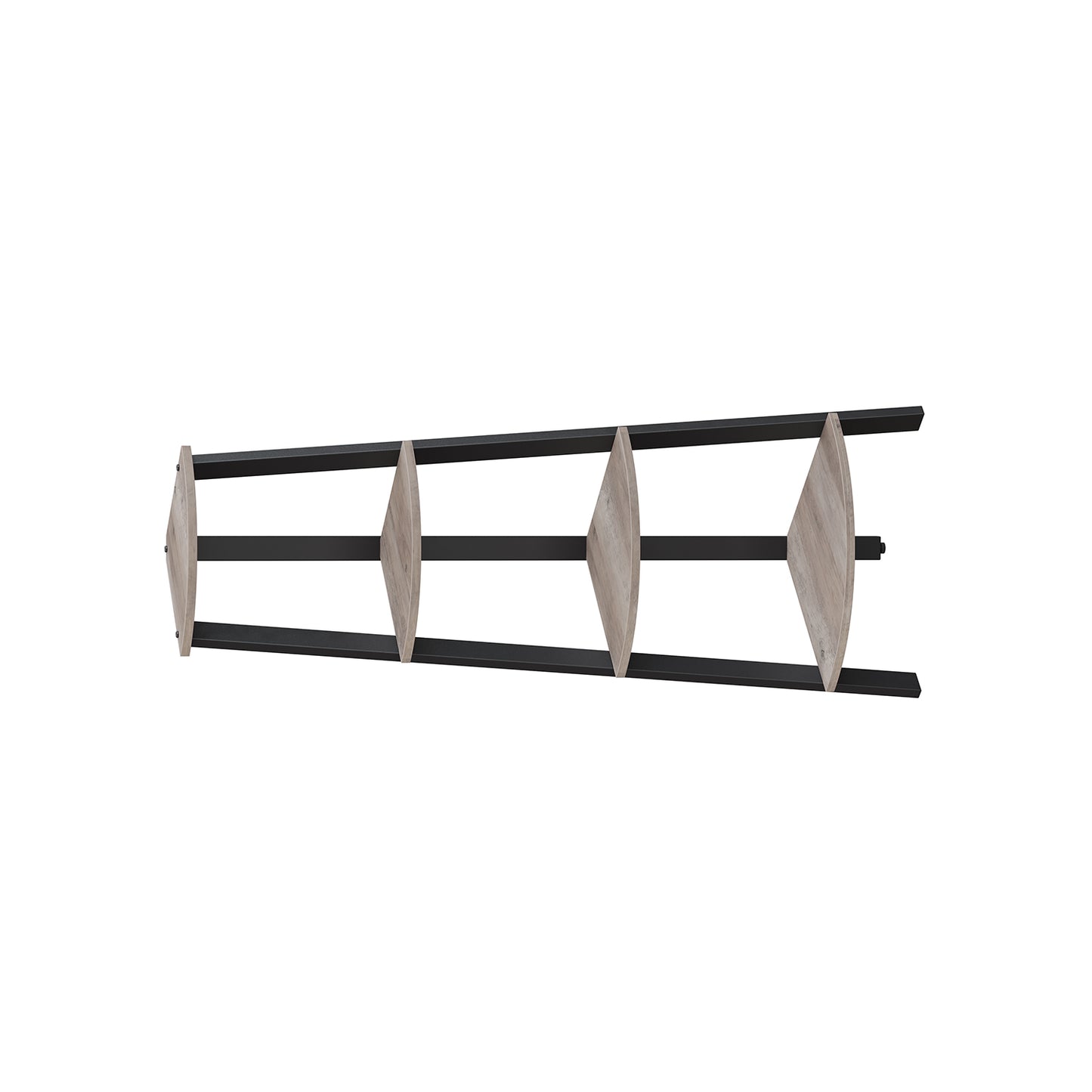 HWLEXTRA Corner Shelf, 4-Tier Bookcase, Storage Rack, Plant Stand for Home Office, Industrial Accent Furniture with Steel Frame, Greige and Black