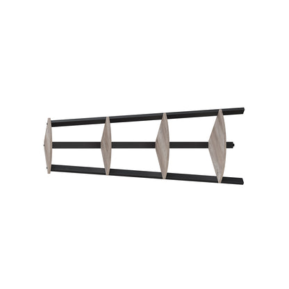 HWLEXTRA Corner Shelf, 4-Tier Bookcase, Storage Rack, Plant Stand for Home Office, Industrial Accent Furniture with Steel Frame, Greige and Black