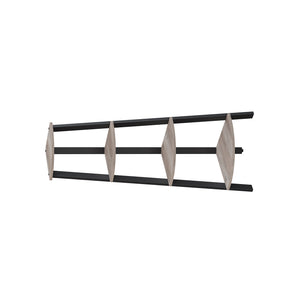 HWLEXTRA Corner Shelf, 4-Tier Bookcase, Storage Rack, Plant Stand for Home Office, Industrial Accent Furniture with Steel Frame, Greige and Black ULLS034M01