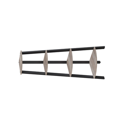 HWLEXTRA Corner Shelf, 4-Tier Bookcase, Storage Rack, Plant Stand for Home Office, Industrial Accent Furniture with Steel Frame, Greige and Black ULLS034M01