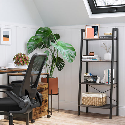 Ladder Shelf, 4-Tier Bookshelf, Storage Rack Shelves
