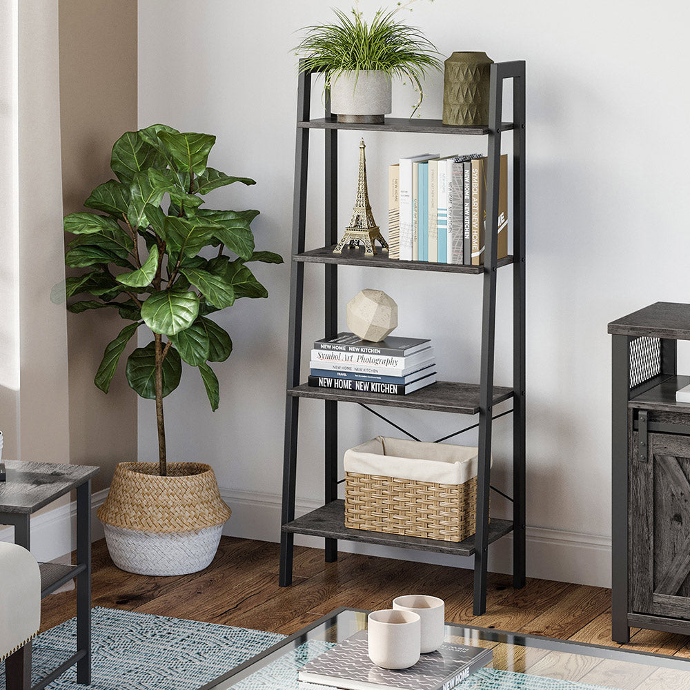 Ladder Shelf, 4-Tier Bookshelf, Storage Rack Shelves