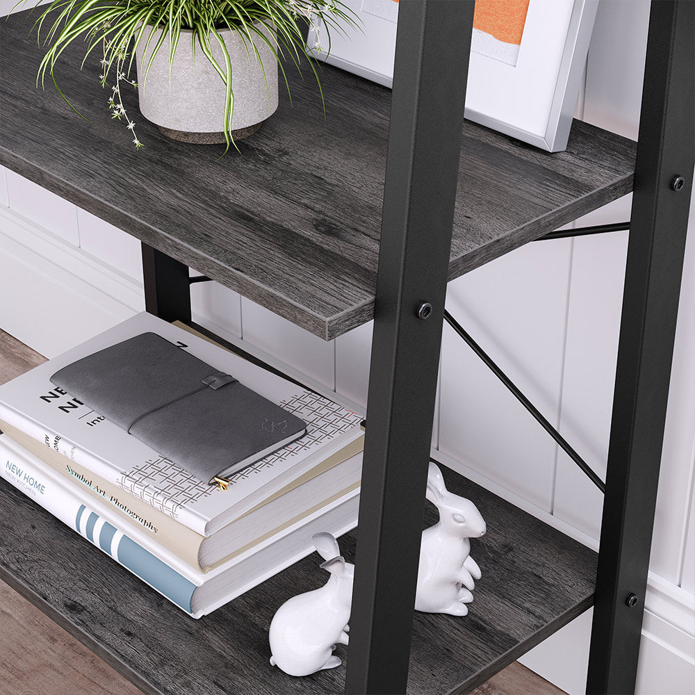 Ladder Shelf, 4-Tier Bookshelf, Free Standing Storage Shelves