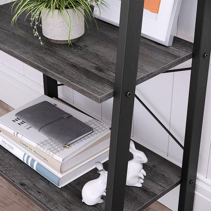 Ladder Shelf, 4-Tier Bookshelf, Free Standing Storage Shelves