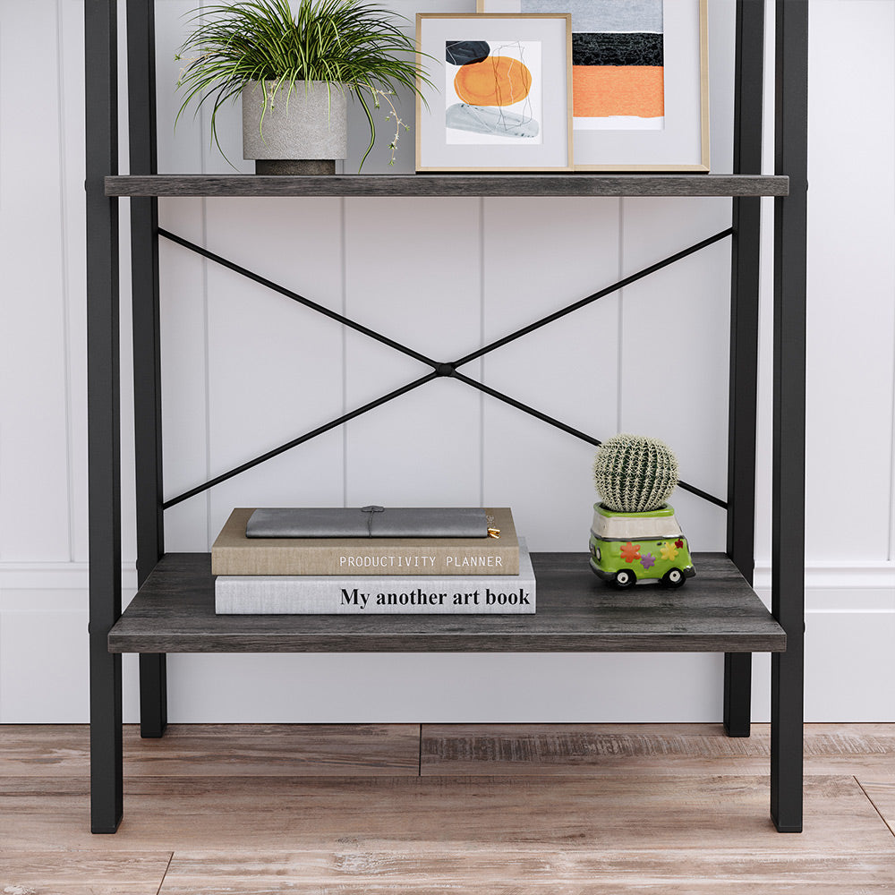 Ladder Shelf, 4-Tier Bookshelf, Free Standing Storage Shelves