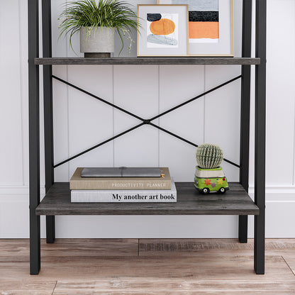 Ladder Shelf, 4-Tier Bookshelf, Free Standing Storage Shelves