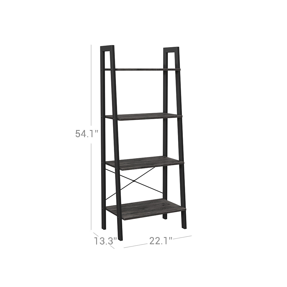 Ladder Shelf, 4-Tier Bookshelf, Storage Rack Shelves