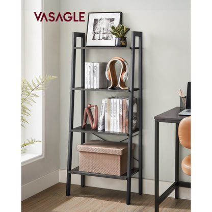 Ladder Shelf, 4-Tier Bookshelf, Free Standing Storage Shelves