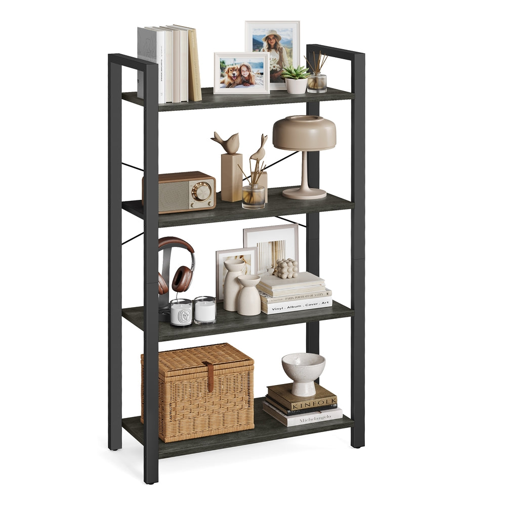 Bookshelf, 4-Tier Bookcase, Living Room Standing Unit Shelf